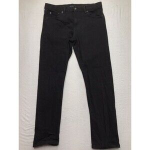 UNIQLO Selvedge Black Jeans Men 33x30 (33/32 tag) Slim Fit Straight Mid Rise
